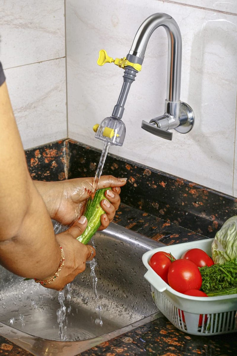 Shopping Tadka Shopping Tadka Water Tap Extender Adjustable 360 Degree Valve Aerator for Sink Kitchen and Home 2 Mod Water Regulator Shower Sprinkler Tap with Fitting Cap - Image 4