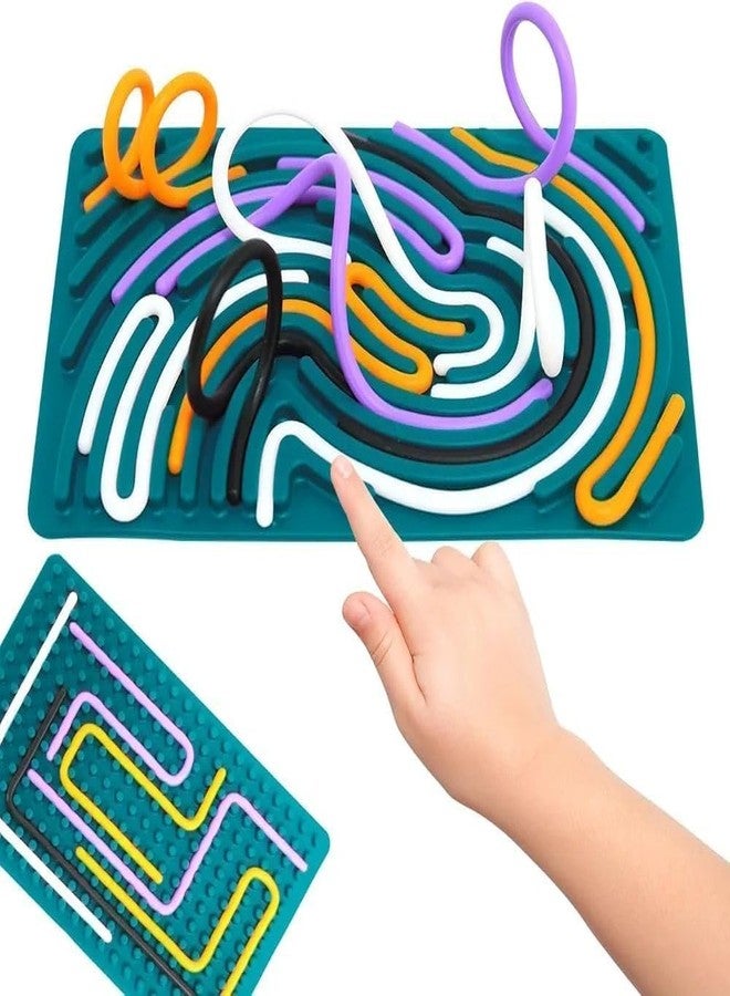 Glenston Silicone Fine Motor Skills Toy Set - Colorful Tracing & Threading Board for Kids - Montessori Educational Sensory Toy - Image 3