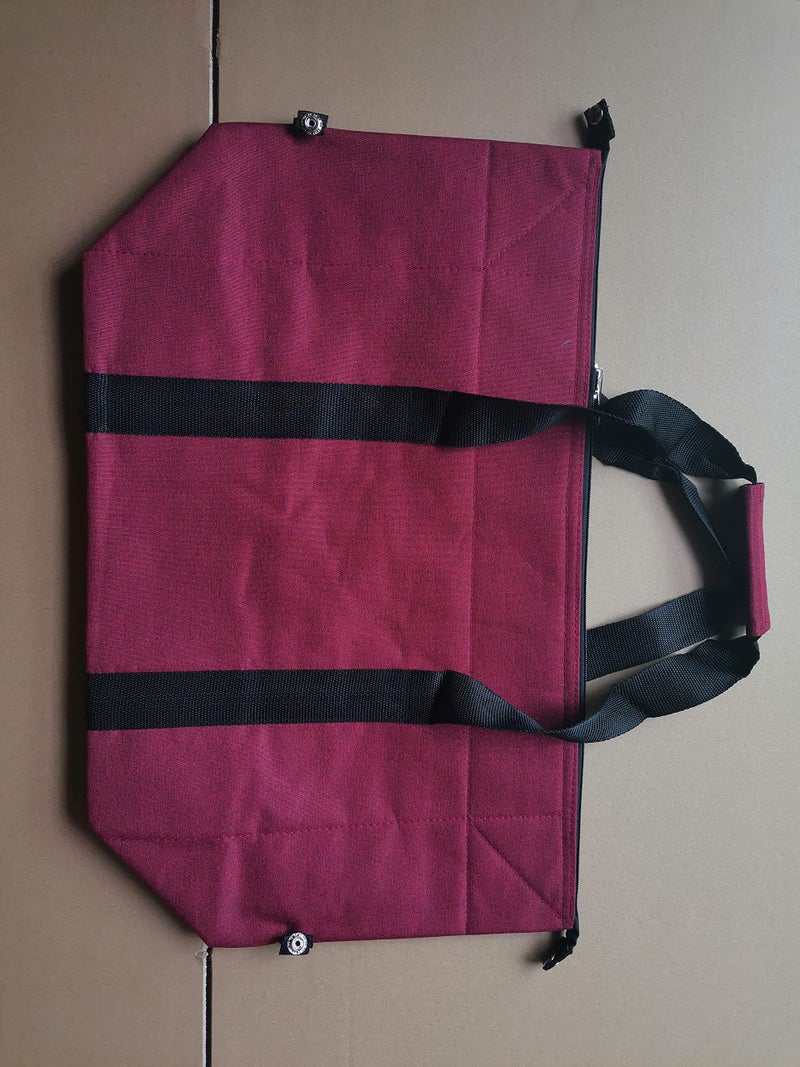 DoroSun Insulated Grocery Thermal Tote Bags for Frozen Cold Hot Foods, Reusable Insulation Zippered Bag for Shopping, Travel, Picnic or Lunch, Red - Image 2