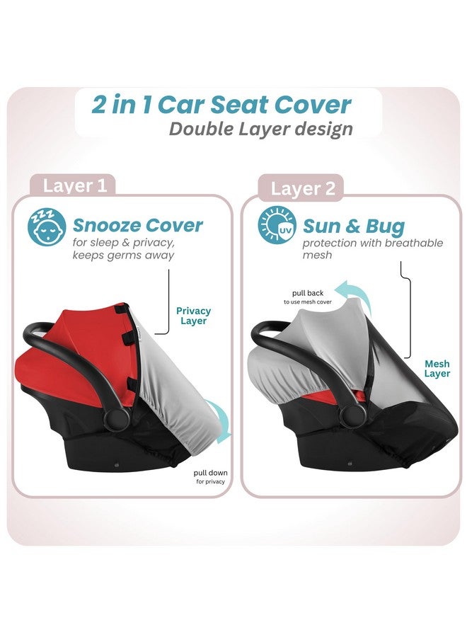 Swanoo Car Seat Cover Baby - Infant Newborn Carseat Cover for Summer - Doona Car Seat Cover - Mosquito Net for Car Seat - Breathable Sunshade Extension Canopy Bug Protector - Image 2