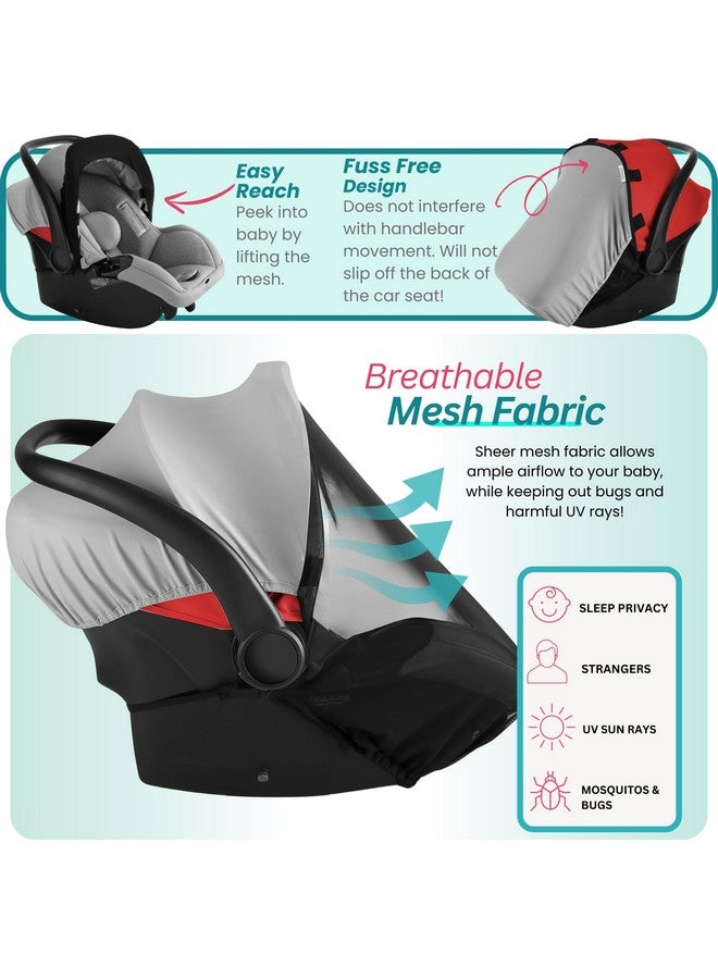 Swanoo Car Seat Cover Baby - Infant Newborn Carseat Cover for Summer - Doona Car Seat Cover - Mosquito Net for Car Seat - Breathable Sunshade Extension Canopy Bug Protector - Image 5