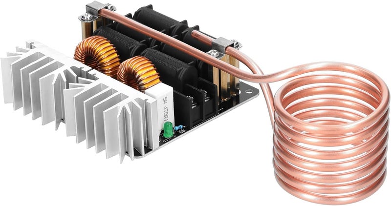 1000W 12-48V ZVS Induction Heating Board Module Low Voltage Heater Coil Flyback Driver Heater with Copper Tubing for DIY Small Parts Hardened Annealing - Image 1