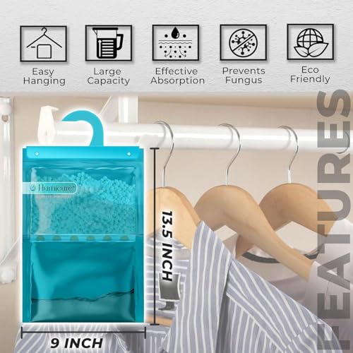 Humicure Moisture Absorber Dehumidifier with 1 Litre Absorption Capacity; Prevents Wardrobe, Bathroom, Kitchen and Bedroom from Mould & Fungus (Pack of 2, 400gram each, Activated Charcoal) - Image 4