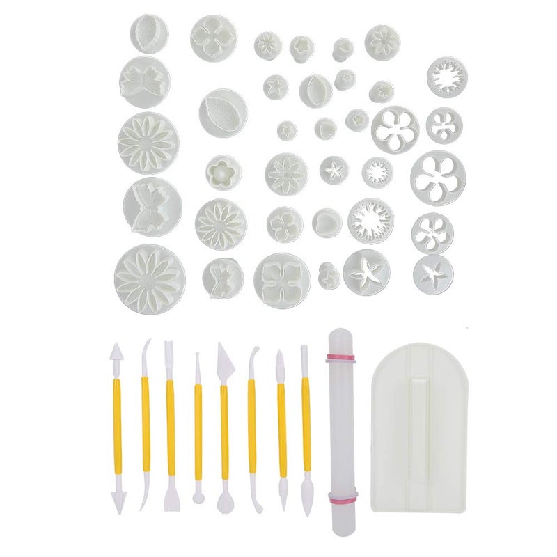 46PCs Plastic Clay Moulds Set For Pottery Making DIY Crafts With Clear Lines Good Elasticity - Image 2