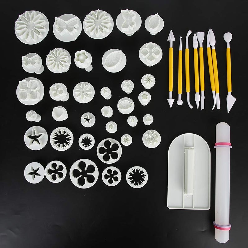 46PCs Plastic Clay Moulds Set For Pottery Making DIY Crafts With Clear Lines Good Elasticity - Image 3