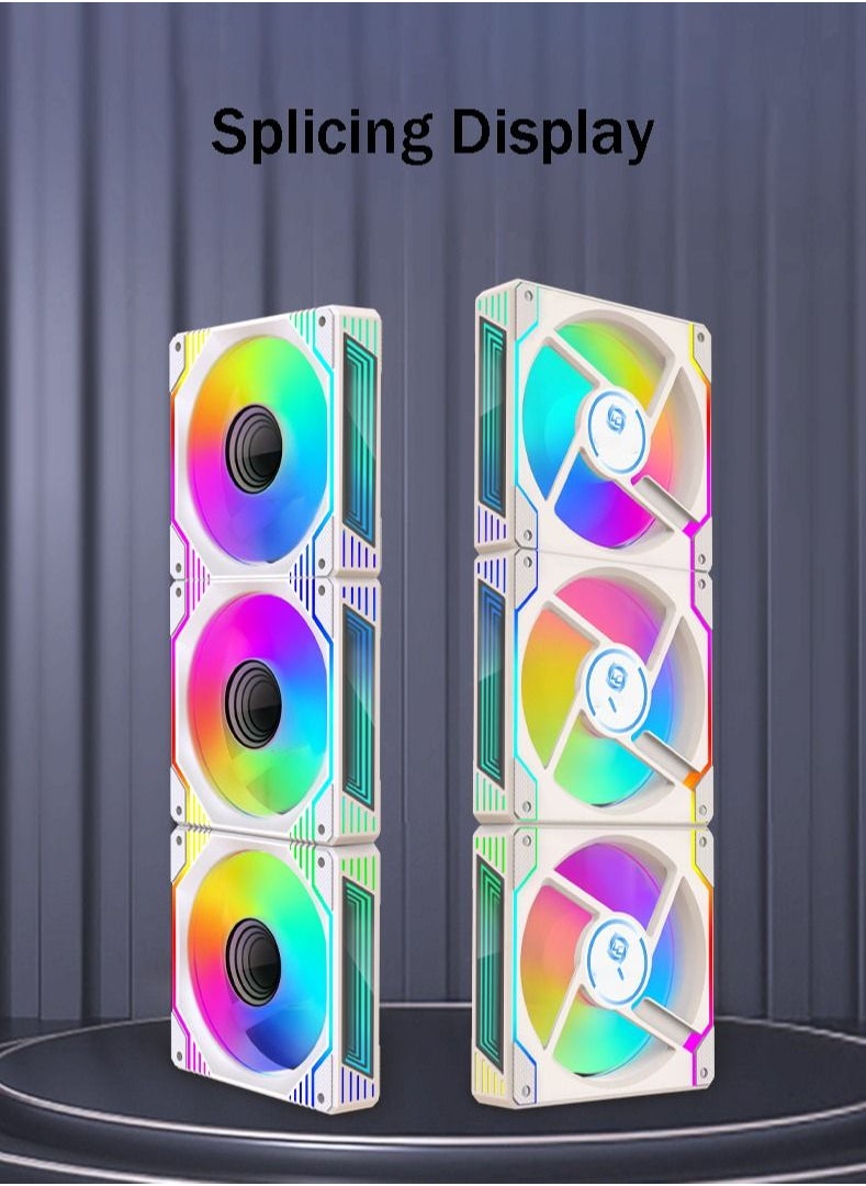 ريويل - علبة مروحة تبريد مبرد للكمبيوتر مع مصابيح RGB مقاس 12 سم متعدد الألوان - Image 1