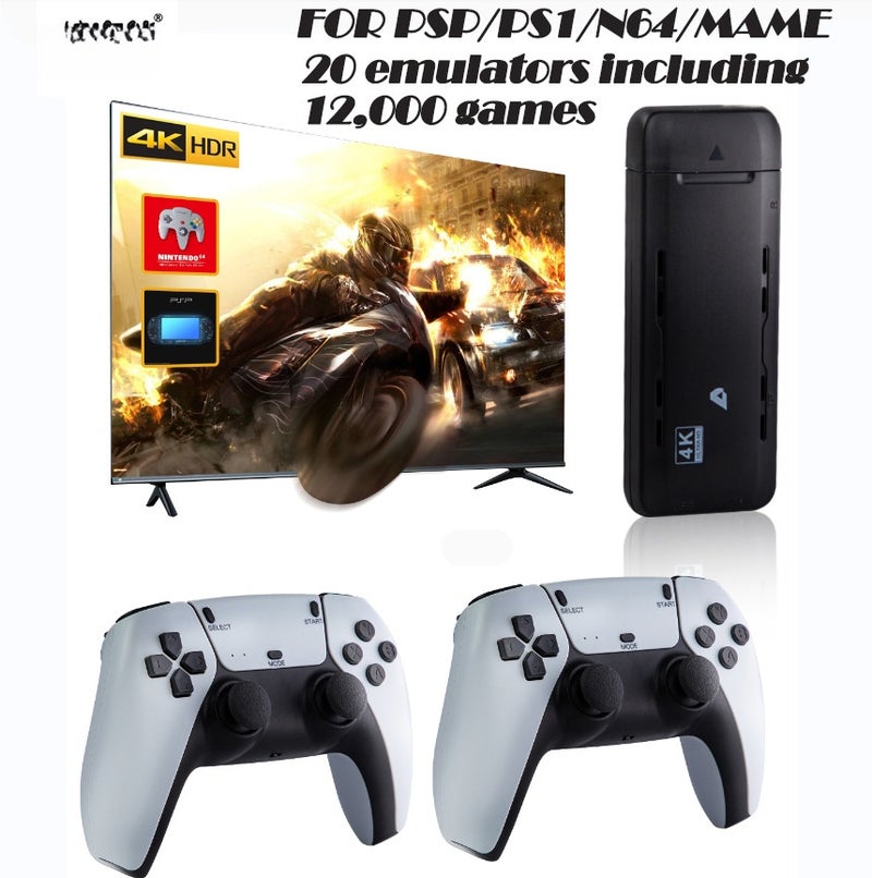 Ampown U9 TV Game Stick With Two 2.4G Wireless Controller Retro Video Games Console Gaming Player Game Box