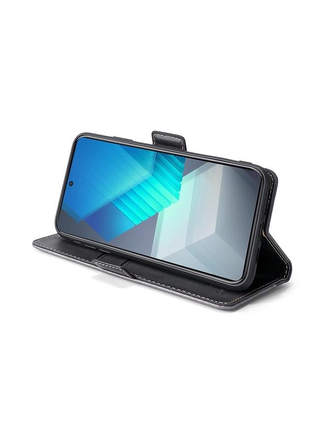 اس-توب جراب هاتف Honor Play 40 Plus بلون متباين مع مشبك جانبي من الجلد - Image 4