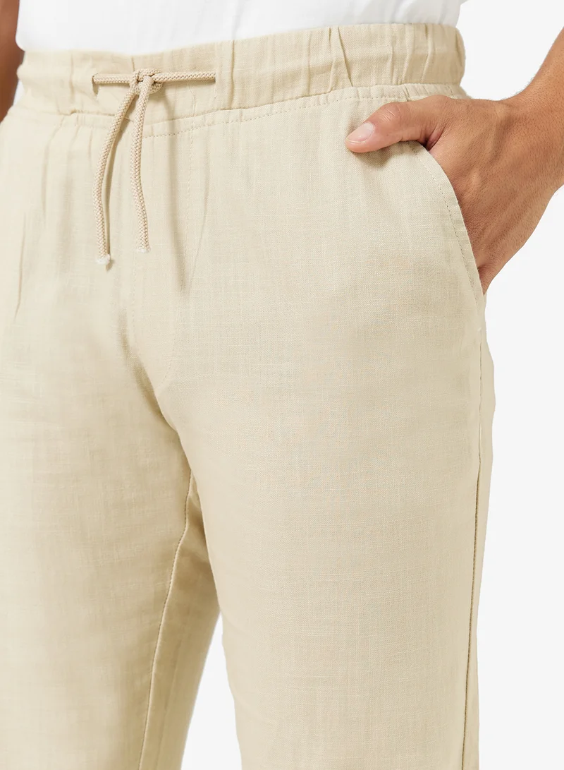 سفنتي فايف بنطلون كتان بقصة مريحة