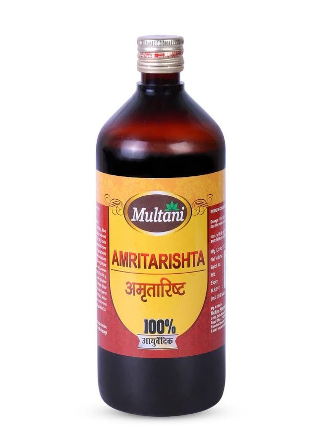 Multani سائل أمريتاريشتا من ملتاني | مفيد في اضطرابات الكبد | معزز للمناعة وفقًا لمبادئ الطب الأيورفيدي | يساعد على الحماية من نزلات البرد والسعال الموسمية | يخفف الألم، وحرقة المعدة، وعسر الهضم | 450 مل - Image 1