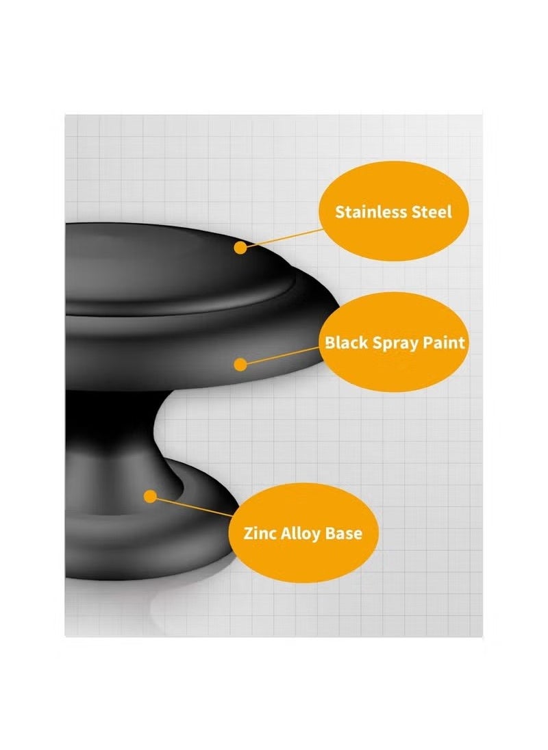 Black Cabinet Knobs, 10 Pcs 1-1/5 inch Kitchen Cabinet Knobs, Kitchen Cabinet Hardware, Black Drawer Knobs, Matte Black Knobs for Cabinets, Cabinet Door Knobs, Drawer Handles with Screws  - Image 2