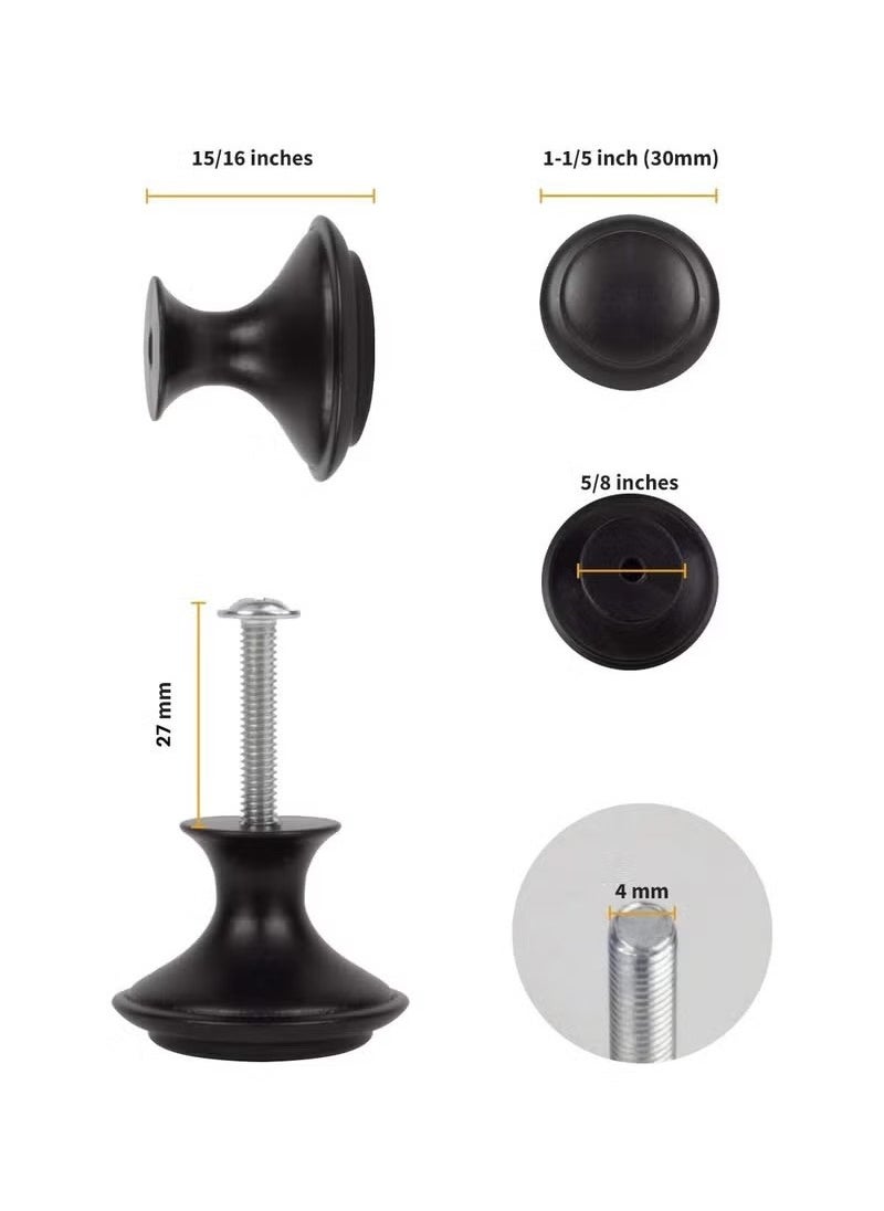 Black Cabinet Knobs, 10 Pcs 1-1/5 inch Kitchen Cabinet Knobs, Kitchen Cabinet Hardware, Black Drawer Knobs, Matte Black Knobs for Cabinets, Cabinet Door Knobs, Drawer Handles with Screws  - Image 3