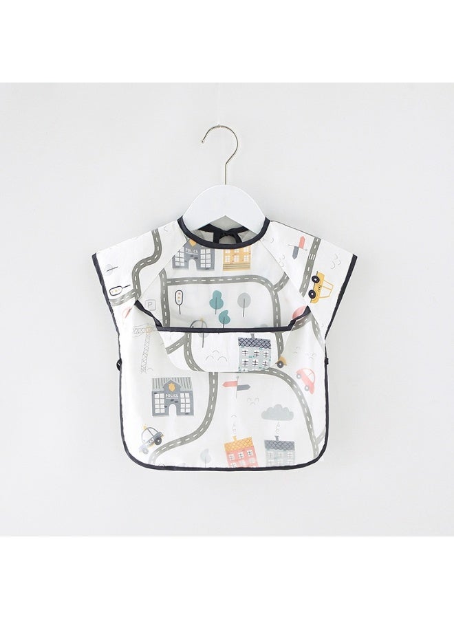 2 Pack Long Sleeve Baby Waterproof Bib Apron, Toddler Feeding Smock with Food Catcher Pocket for Eating & Painting, Suitable for 0-3 Years Old - Image 3