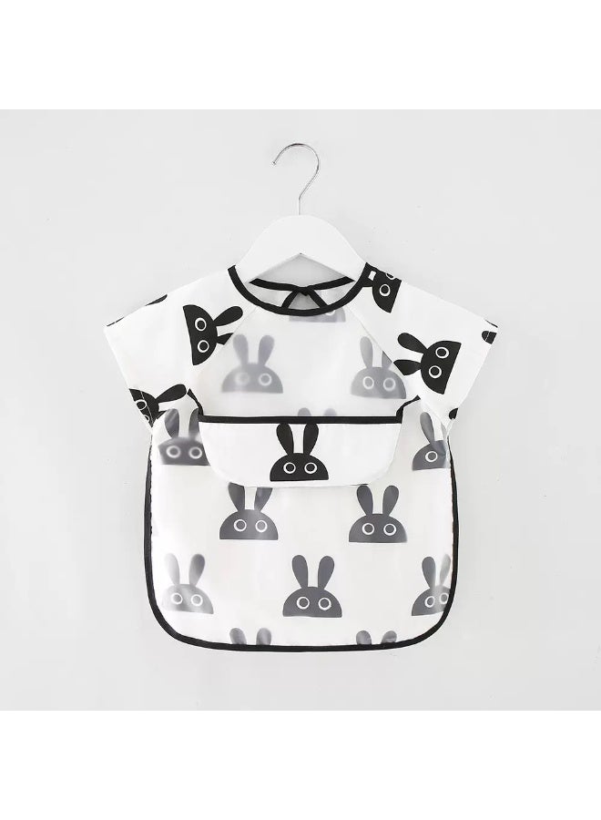 2 Pack Long Sleeve Baby Waterproof Bib Apron, Toddler Feeding Smock with Food Catcher Pocket for Eating & Painting, Suitable for 0-3 Years Old - Image 4