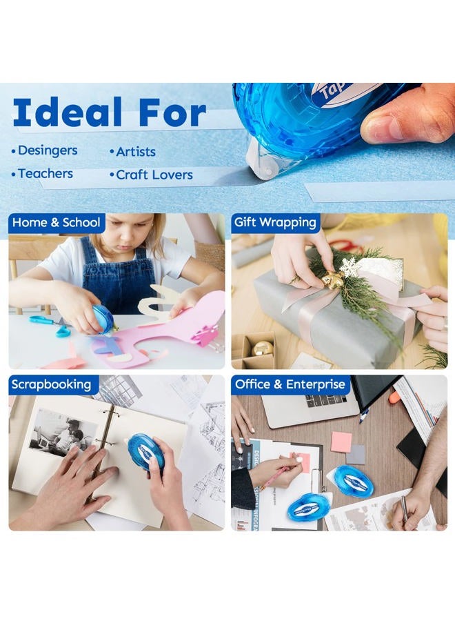 TMOL 6 Pack Double Sided Tape Roller, 8mm x 315 Inch Permanent Adhesive Scrapbook Tape Dispenser Runner, Glue Tape Roller for Scrapbooking, Crafts and Arts Projects, Photo-Safe, Smooth & Clean - Image 4