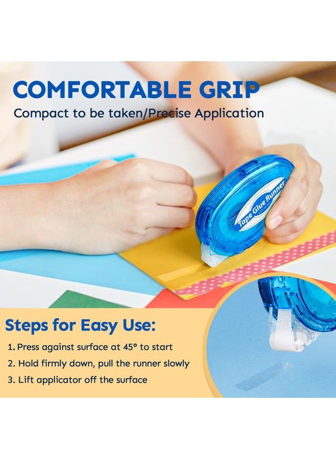 TMOL 6 Pack Double Sided Tape Roller, 8mm x 315 Inch Permanent Adhesive Scrapbook Tape Dispenser Runner, Glue Tape Roller for Scrapbooking, Crafts and Arts Projects, Photo-Safe, Smooth & Clean - Image 5