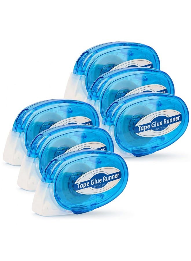 TMOL 6 Pack Double Sided Tape Roller, 8mm x 315 Inch Permanent Adhesive Scrapbook Tape Dispenser Runner, Glue Tape Roller for Scrapbooking, Crafts and Arts Projects, Photo-Safe, Smooth & Clean - Image 1