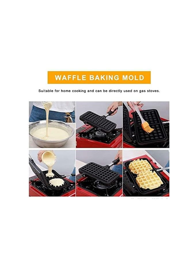 Generic - Non-stick Cast Waffle ,Waffle Maker Pan for Household,Double Side Waffle Maker,Rectangle Shape Non-stick Aluminum Stovetop Waffle Mold Iron Baking Pan - Image 1