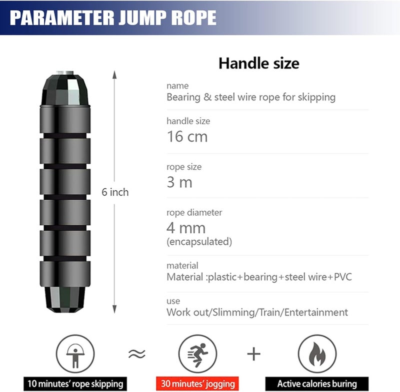 Redify Jump Rope,Jump Ropes for Fitness for Women Men and Kids,Speed Jumping Rope for Workout with Ball Bearings,Adjustable Skipping Rope for Exercise&Slim Body at Home School Gym - Image 5