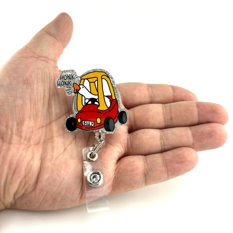 BEZTN Funny Angry Goose Badge Reel, Retractable RN Nurse Doctor Teacher Badge Holder Clip, Silly Goose Pediatric Nurse Badge Reel, Nursing Student ID Badge Clip, CNA MA Medical Worker Accessories - Image 2