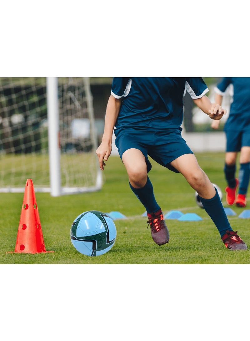 Lacoz Size 5 Soccer Ball for Training & Match Play – Durable Machine-Stitched Football for Kids, Teens & Adults – Suitable for Indoor & Outdoor High-Performance Textured Grip for All-Weather Play Skyblue - Image 4