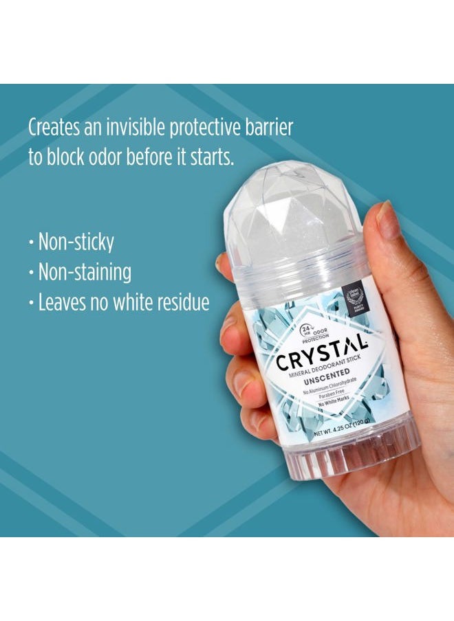 CRYSTAL ESSENCE CRYSTAL Deodorant Stick (30003), Unscented, 4.25 Ounce  - Image 2