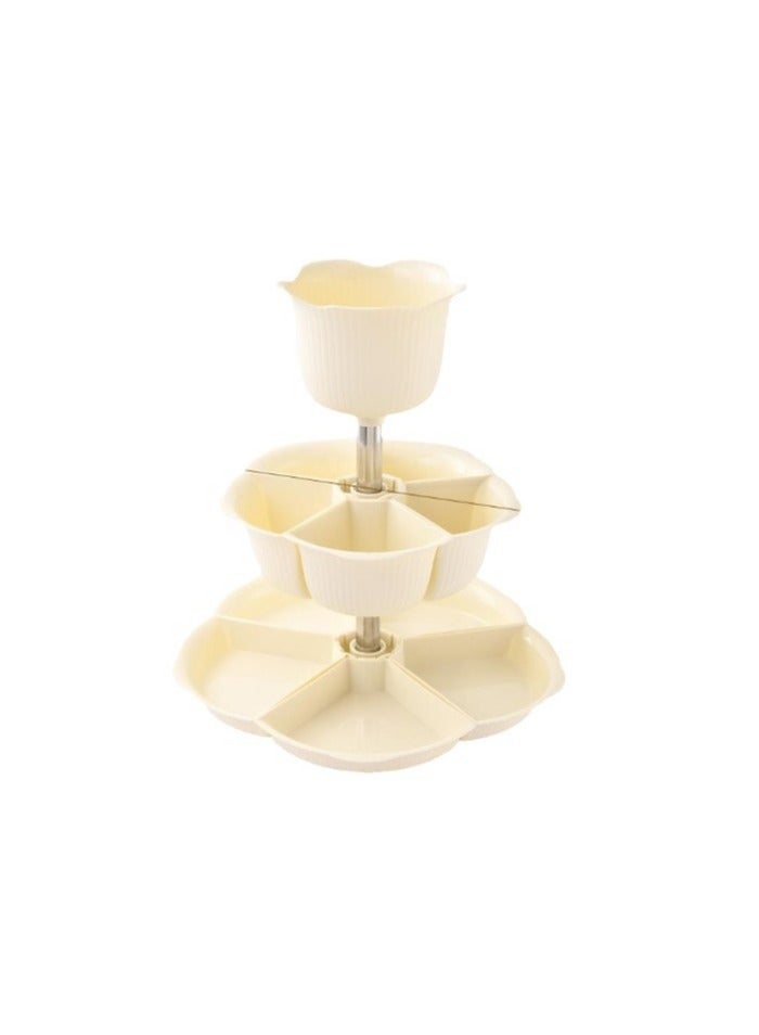 general Three-Tier 360° Rotating Hot Pot Platter Home-Use Divided Prep Tray With Drainable Removable Snack & Dried Fruit Tray The Ultimate Hot Pot Party Tool - Image 1