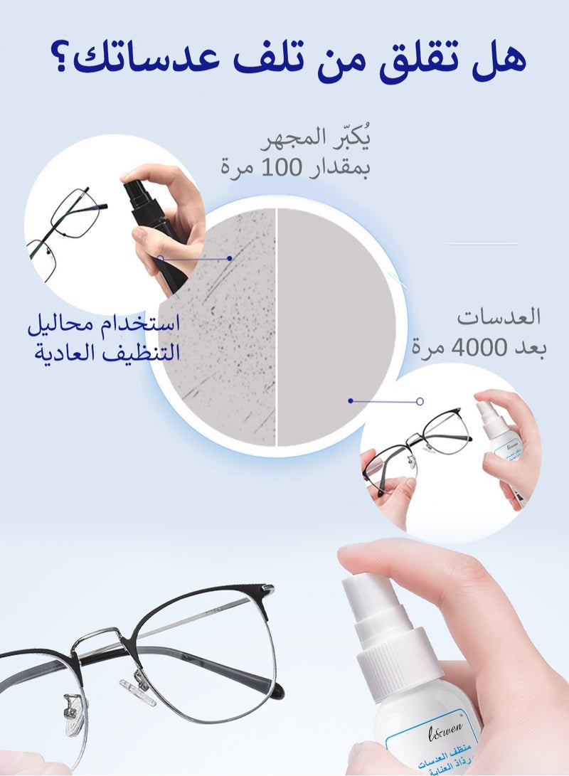 أل آند وين بخاخ تنظيف وصيانة عدسات النظارات للهواتف المحمولة والشاشات الإلكترونية والأسطح البصرية، تركيبة احترافية آمنة، 60 مل - Image 2