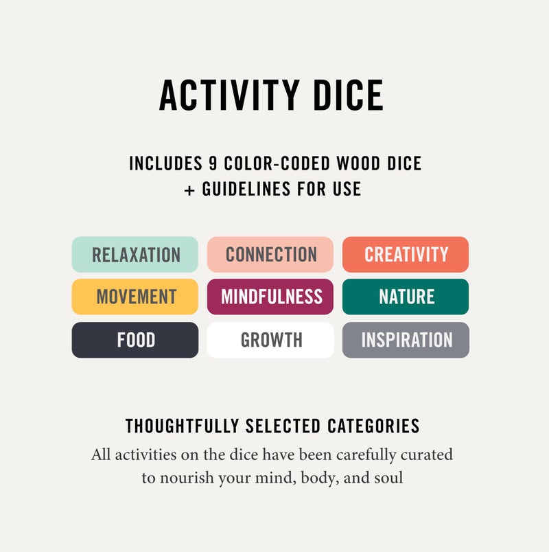 Two Tumbleweeds Mood-Boosting Activity Dice - Game for Adults, Teens, Therapists, Retirees - Set of 9 Dice for Increasing Happiness & Well-Being - Unique Gift - 1+ Players - Image 3