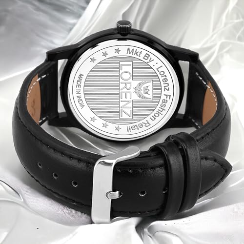 LORENZ Leather Analogue Black Dial Men's Watch -Mk-103A - Image 3