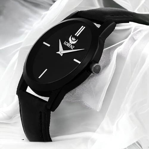 LORENZ Leather Analogue Black Dial Men's Watch -Mk-103A - Image 2