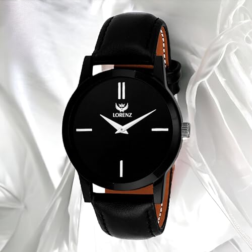 LORENZ Leather Analogue Black Dial Men's Watch -Mk-103A - Image 4