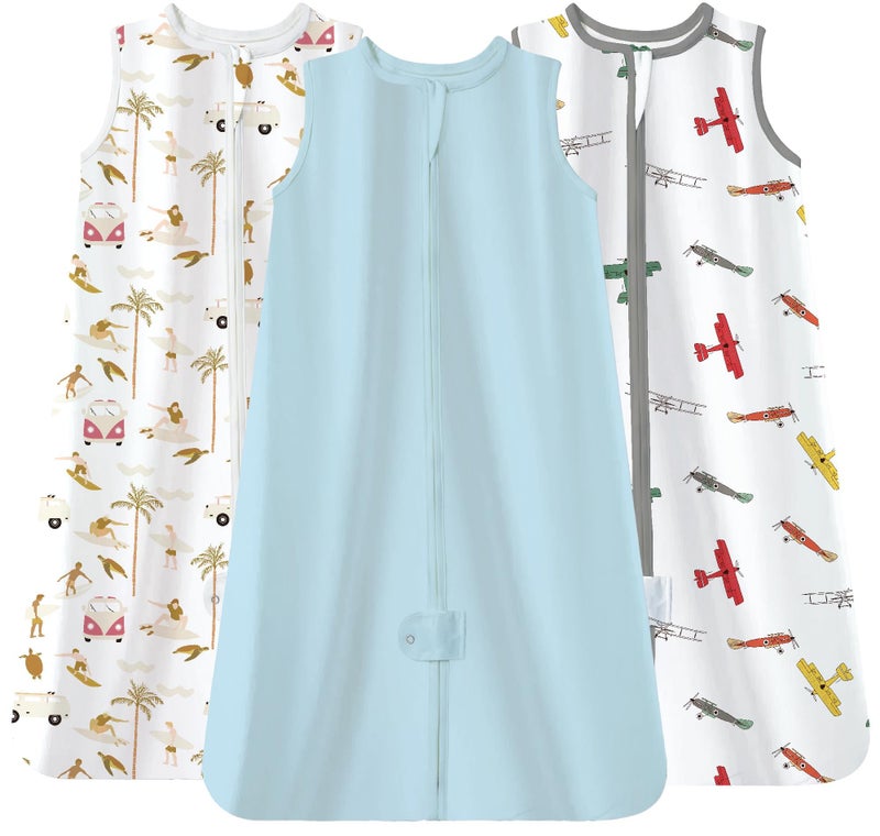 TotAha Sleep Sack 3 Pack Breathable Sleep Bag for Infant Girl Boy Wearable Blanket Baby Sleeping Sacks with 2way Safe Zipper 05 TOG