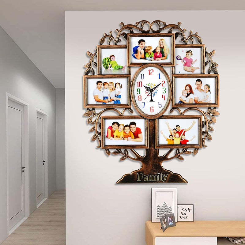 Harbour Plastic Analog Latest Stylish New Models Wall Clock With Photo Frames Size Height 58 Cm X Width 48Cm Home Decor Big Size Wall Clock Mzhb 3 Multi - Image 1