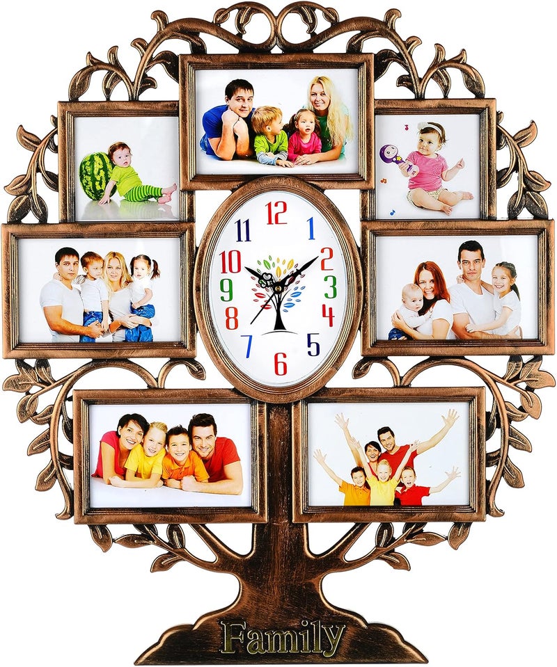 Harbour Plastic Analog Latest Stylish New Models Wall Clock With Photo Frames Size Height 58 Cm X Width 48Cm Home Decor Big Size Wall Clock Mzhb 3 Multi - Image 2