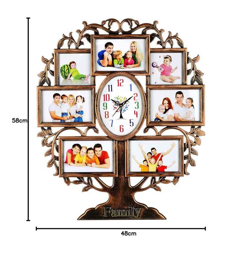 Harbour Plastic Analog Latest Stylish New Models Wall Clock With Photo Frames Size Height 58 Cm X Width 48Cm Home Decor Big Size Wall Clock Mzhb 3 Multi - Image 5