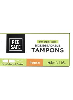 Pee Safe 100% Organic Cotton Tampons | Biodegradable, Regular Absorbency (Pack of 16) - pzsku/ZCF38C19930B845F51D26Z/45/_/1725543359/2729c033-9e18-48e0-8582-c5bf908fe175