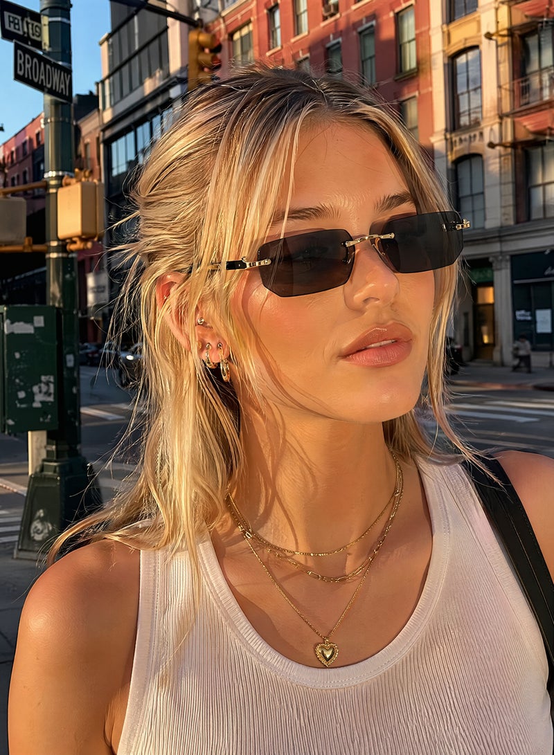 Retro Personalized Frameless Fashion Trend UV Protection Sunglasses Unisex - Image 4