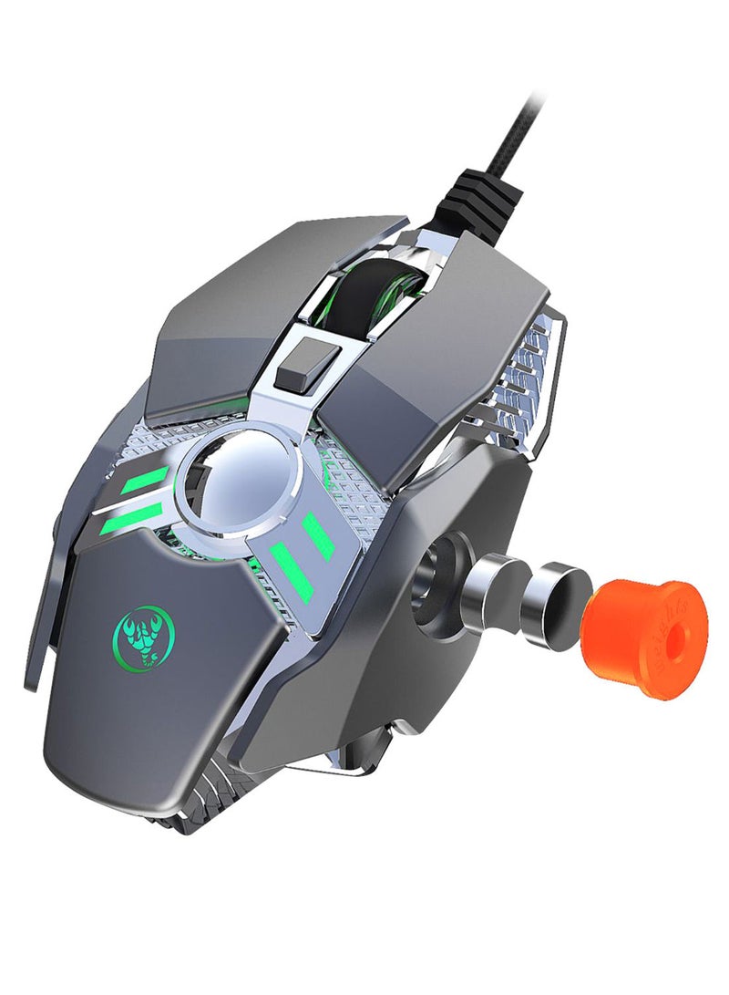 Loquat Programmable Mechanical Gaming Mouse Black/Grey/Green - Image 2