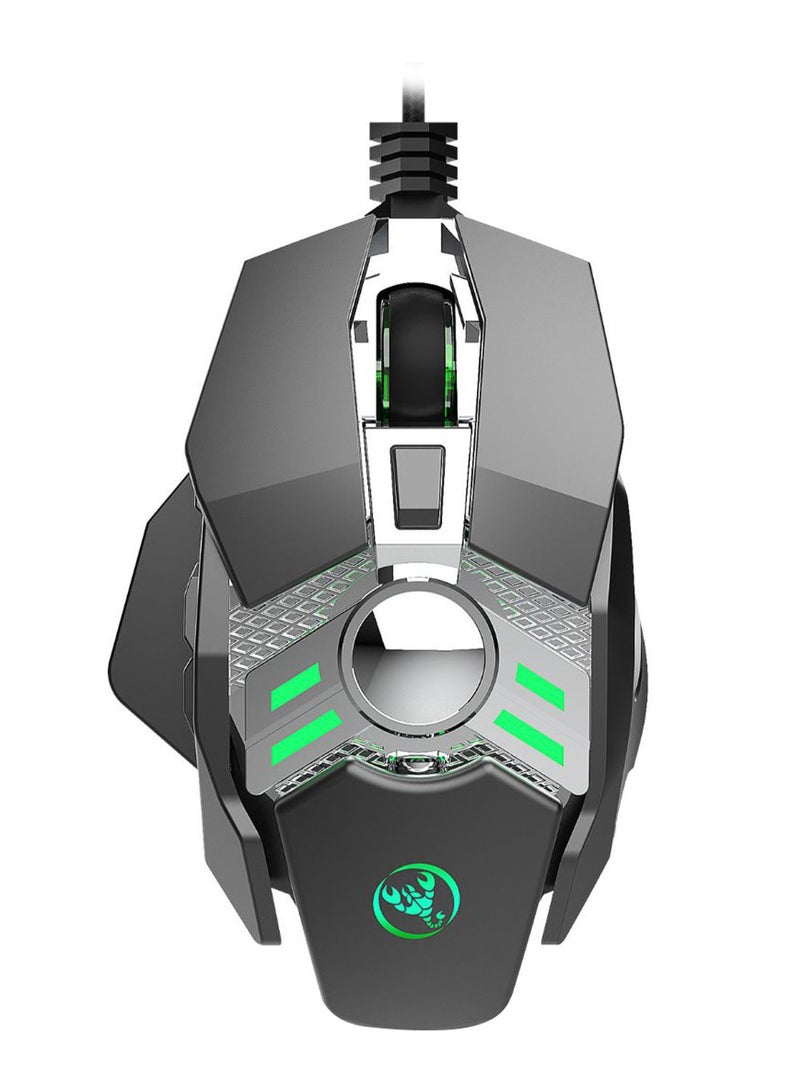 Loquat Programmable Mechanical Gaming Mouse Black/Grey/Green - Image 1