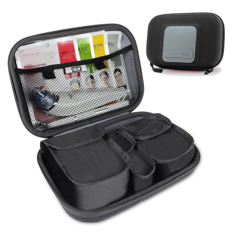 USA Gear USA GEAR Hard Shell Cosmetic Travel Bag with Removable Pouches, Weather Resistant Exterior - Cosmetic Organizer - Toiletry Bag for Face Steamer, Gua Sha, Blackhead Remover, Face Masks, Beauty Products