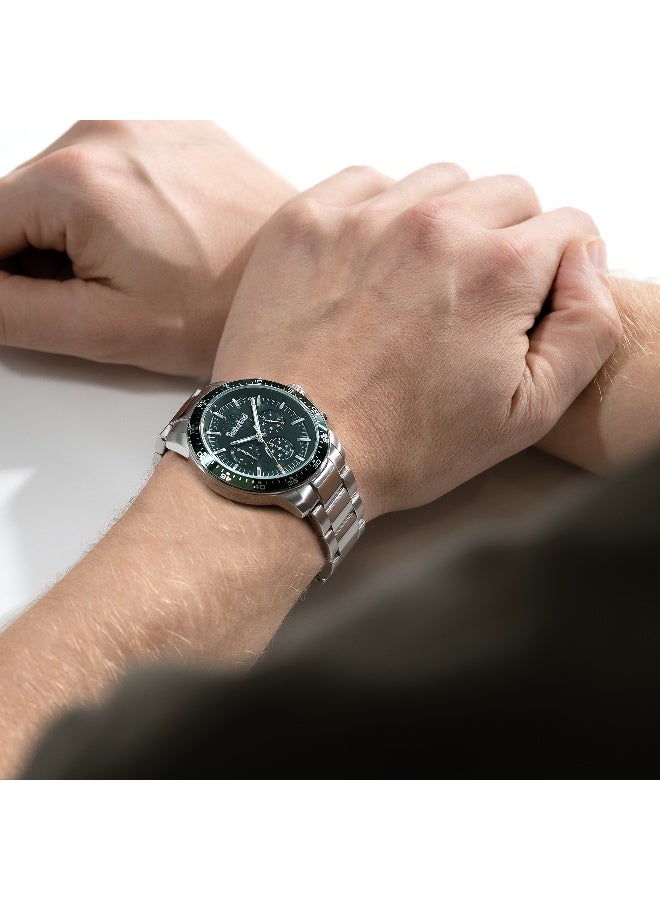 Timberland Men Timberland Parkman Multifunction - Mens Watch - Green Dial, Steel Bracelet - Image 5