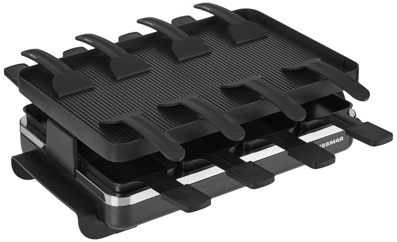 Swissmar شواية ركلات كلاسيكية 8 أشخاص من سويسمار KF-77041 مع لوحة شواية من الألمنيوم المصبوب غير اللاصق/سطح كريب، أسود - Image 4