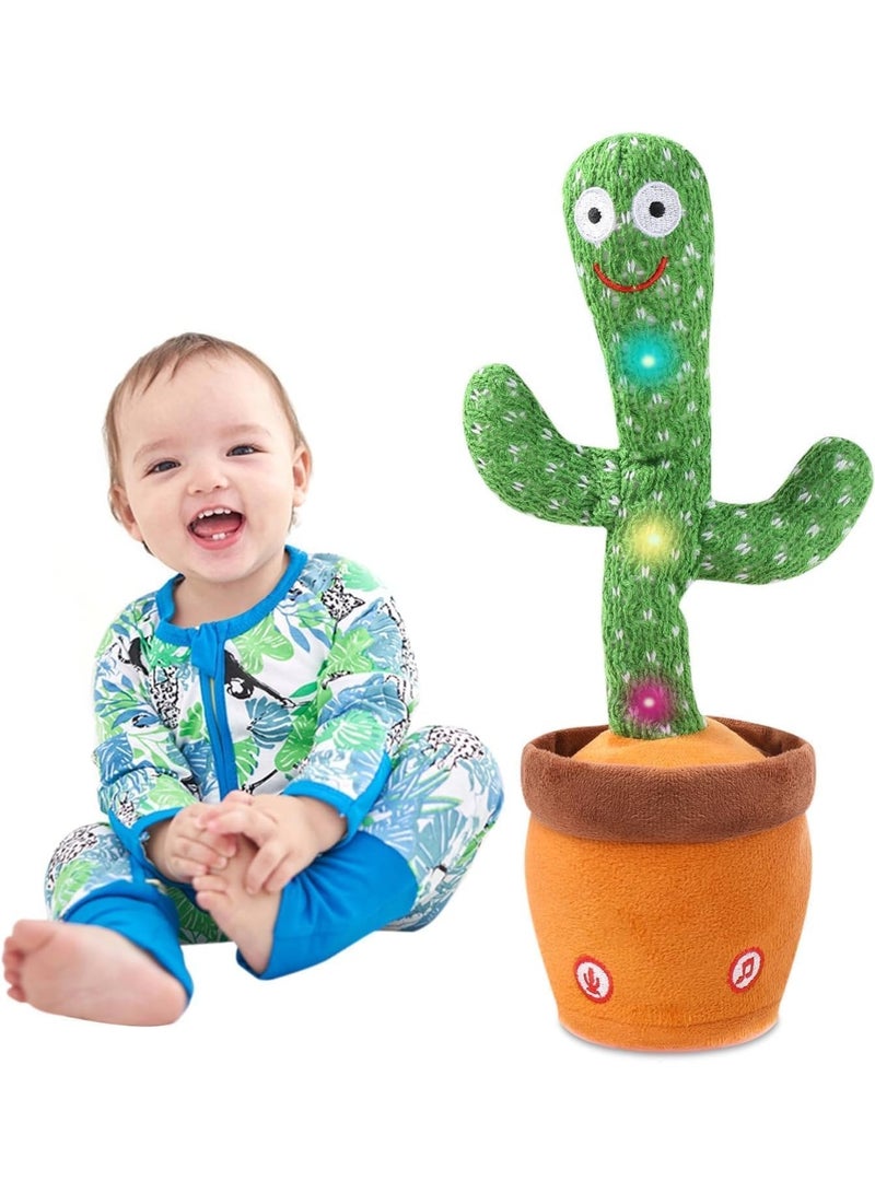 WAHA TOYS Dancing Cactus Toy with Singing, Talking & Mimicking Light Up Plush Toy Repeats What You Say Musical Baby Toy Gift for Boys & Girls - Image 1