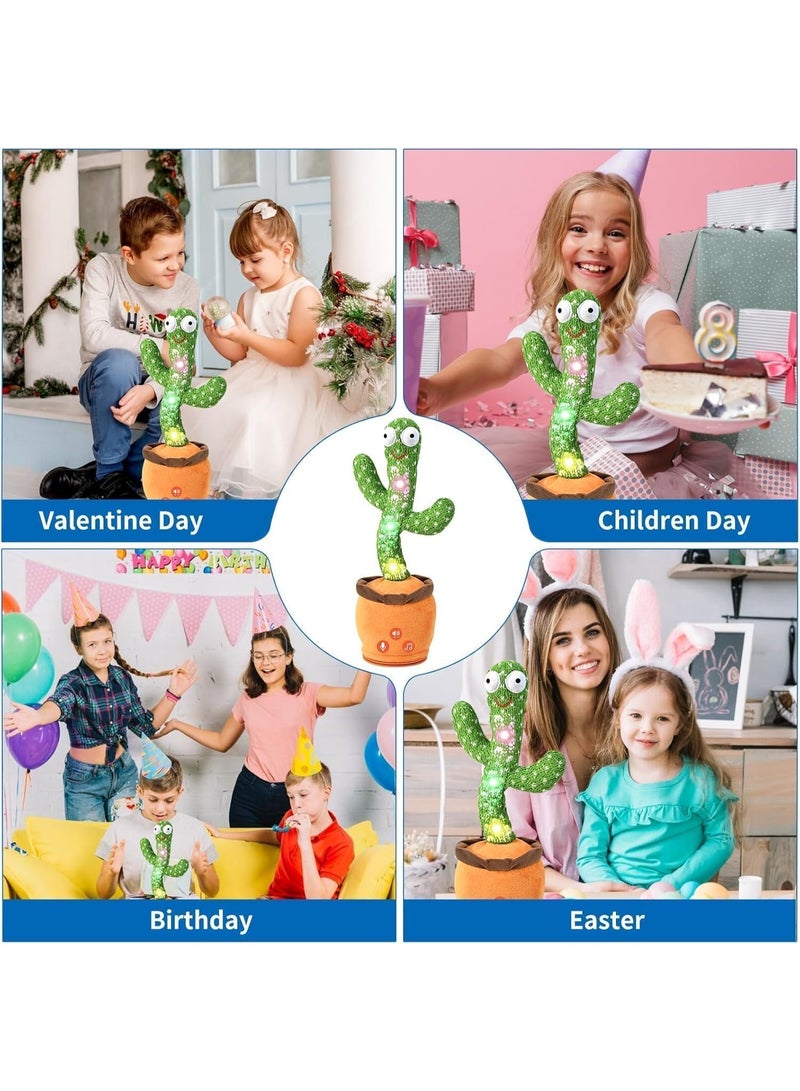 WAHA TOYS Dancing Cactus Toy with Singing, Talking & Mimicking Light Up Plush Toy Repeats What You Say Musical Baby Toy Gift for Boys & Girls - Image 4