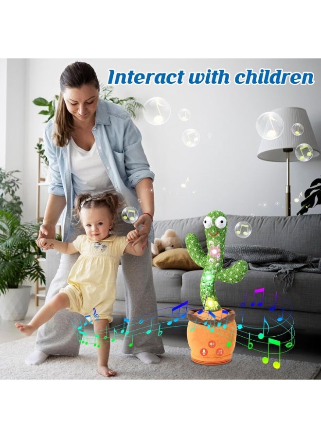 WAHA TOYS Dancing Cactus Toy with Singing, Talking & Mimicking Light Up Plush Toy Repeats What You Say Musical Baby Toy Gift for Boys & Girls - Image 2