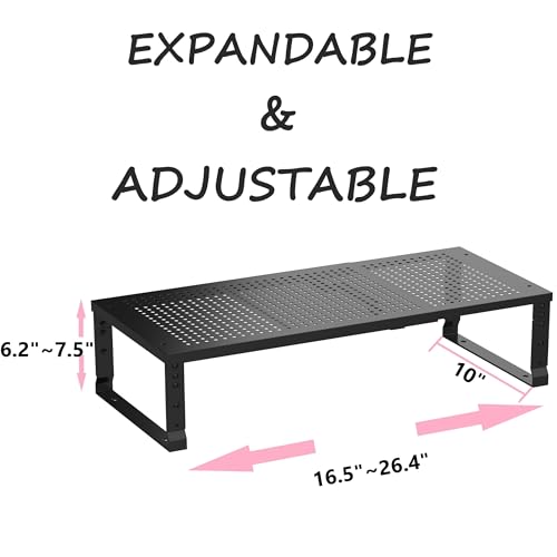 Asiingkel Metal Stackable Expandable Storage Shelf - Multi-Functional Home Storage Shelf, Suitable for Kitchen, Cabinet，Bathroom, Office, Garage, etc.（1PACK/Black/Large - Image 2