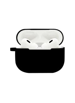 Suitable For Airpods Pro2 Protective Case Silicone Case Airpods4 Apple Wireless Bluetooth Headset Case-Color:Black (with Hanging Ears 1.2mm)-Applicable Models:Airpods 3 Naked