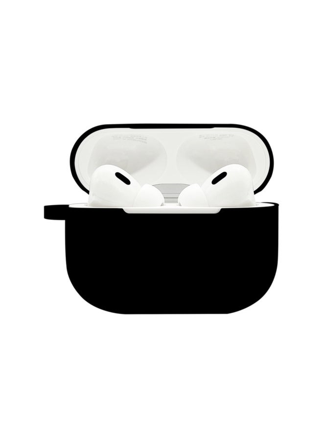 Generic - Suitable For Airpods Pro2 Protective Case Silicone Case Airpods4 Apple Wireless Bluetooth Headset Case-Color:Black (with Hanging Ears 1.2mm)-Applicable Models:Airpods 3 Naked - Image 1