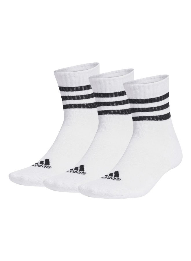 Adidas 3S C Spw Mid 3P White Training Socks For Unisex 10K - 11.5K  - Image 1
